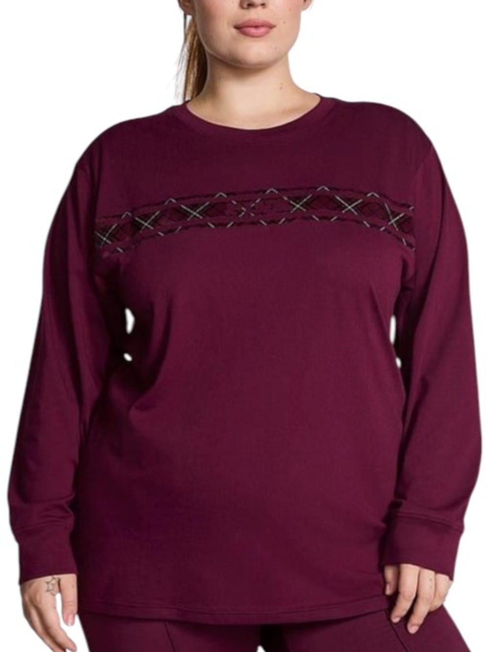 PINK Campus Maroon Logo Long Sleeve